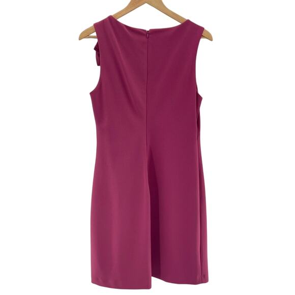 Betsey Johnson Mauve Pink Scuba Crepe Midi Dress with Shoulder Bow Dress Size 8 - Picture 11 of 14